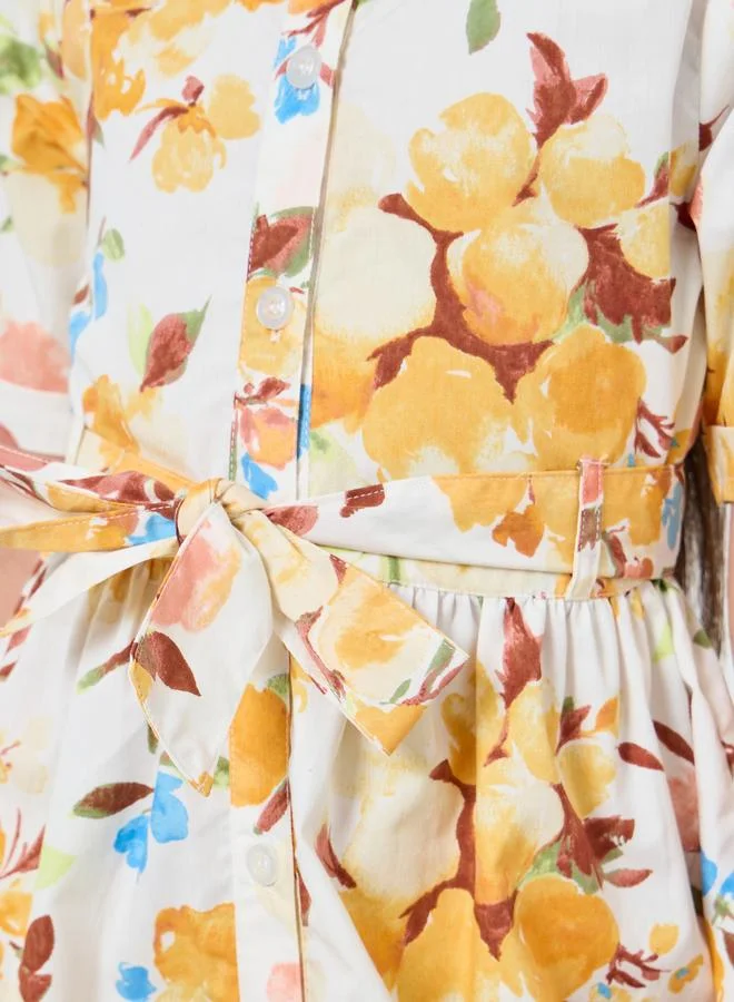 ستايلي فستان بنمط قميص وطبعة زهور